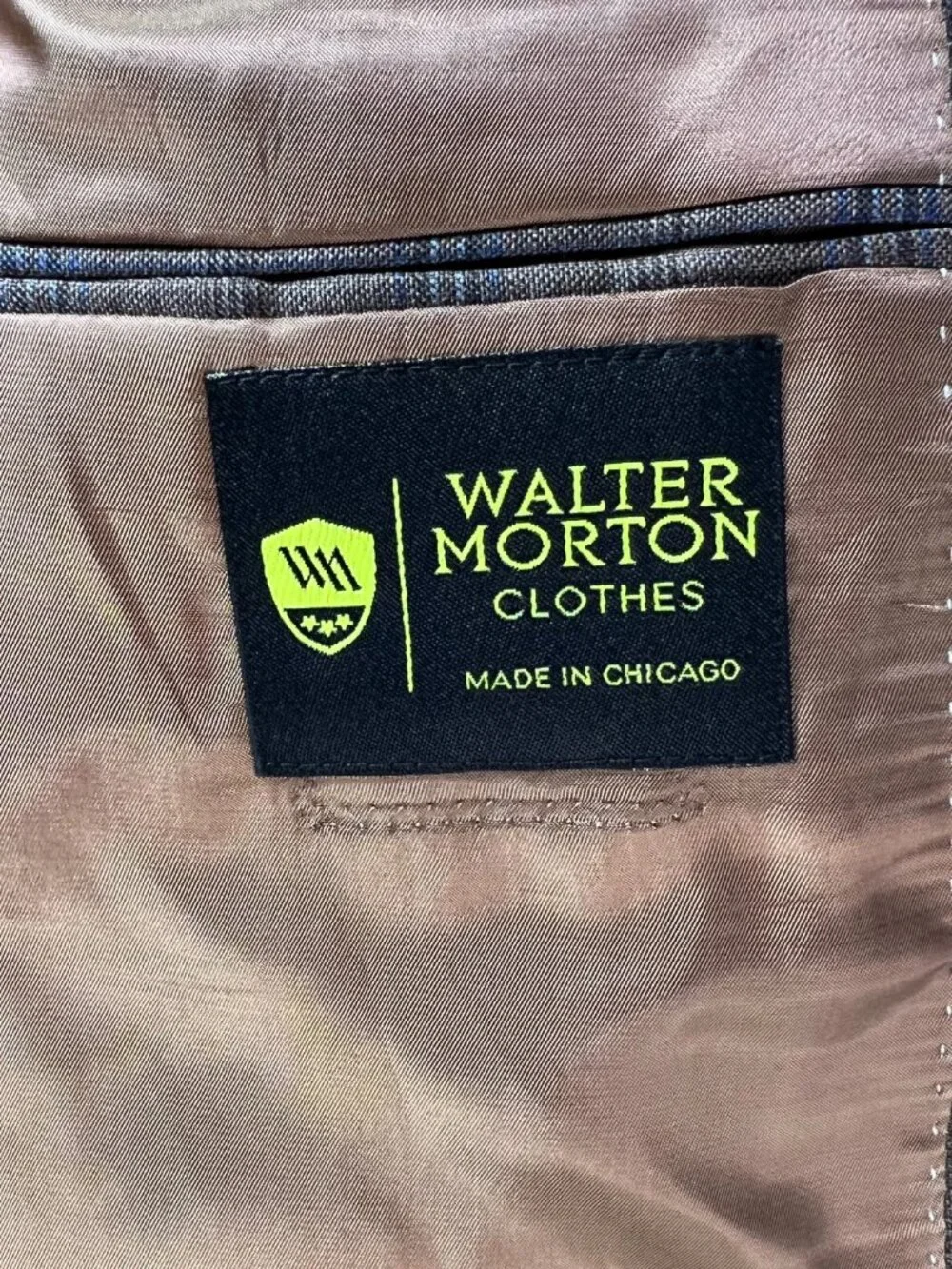 NWT WALTER MORTON 40R‎ Plaid Brown/Blue/Black 2 Btn 97%Wool/3%Cashmere Blazer